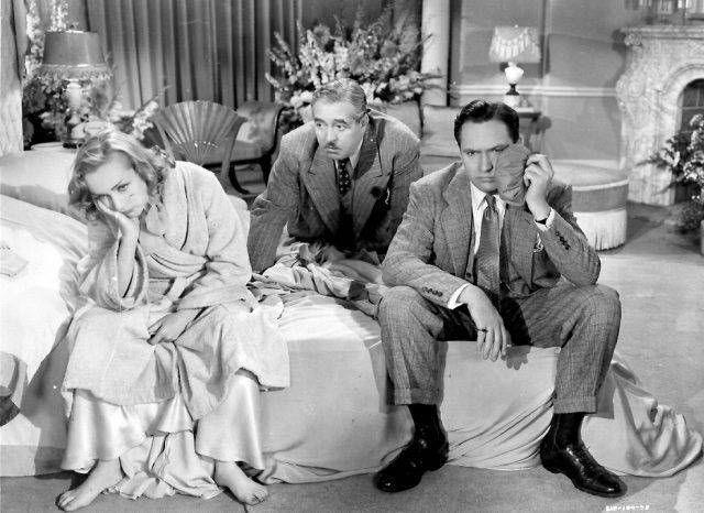 Walter Connolly con Carole Lombard y Fredric March en La reina de Nueva York