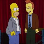 Conan O'Brien con Homer Simpson en el final de su show TBS