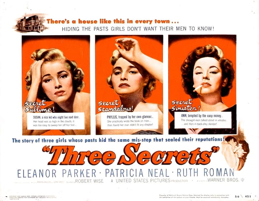 Tres Secretos 1950 Three Secrets de Robert Wise - Original Pelicula