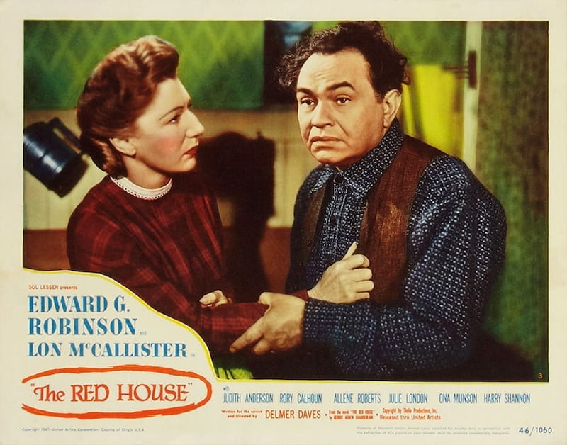 La casa roja de Delmer Daves - Lobby card