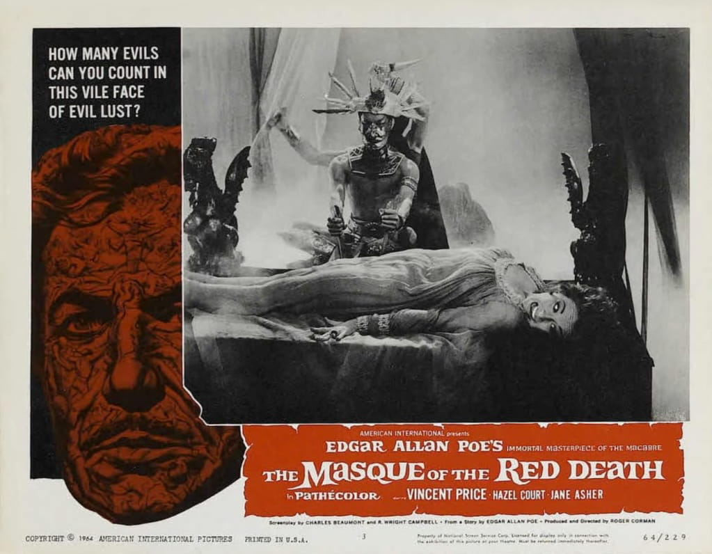 La máscara de la muerte roja (The Masque of the Red Death, 1964) - Lobby card