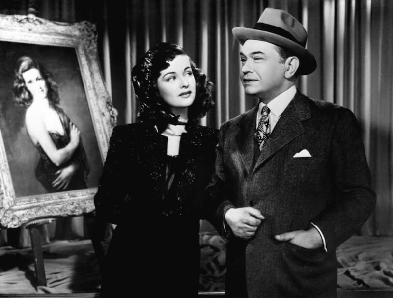 Joan Bennett y Edward G. Robinson en La mujer del cuadro